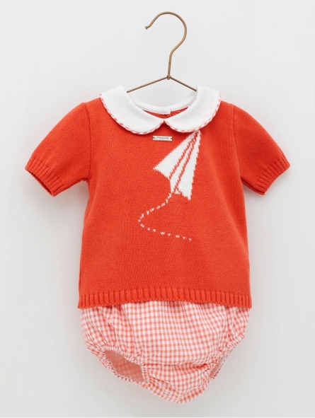 Plane print baby jumper and shorties