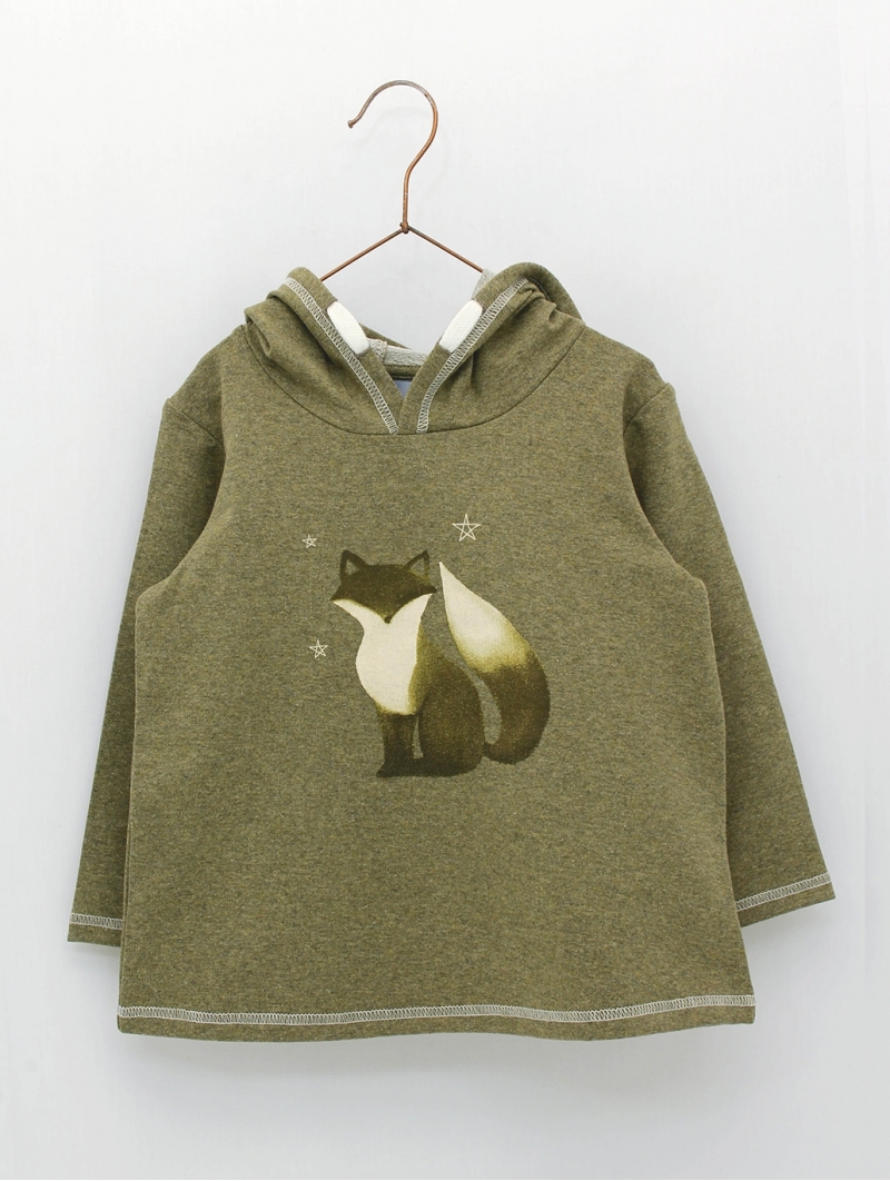 Baby sweatshirt with little fox print
