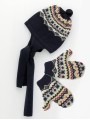 Baby boy set of hat scarf and mittens