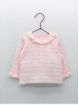 Baby girl sweater with bobble effect and ruffle collar