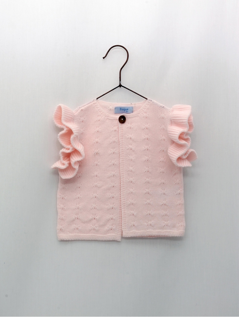 Baby girl vest cardigan with ruffles