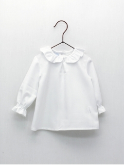 Baby blouse with ruffle collar