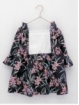 Flowered dress with French sleeves