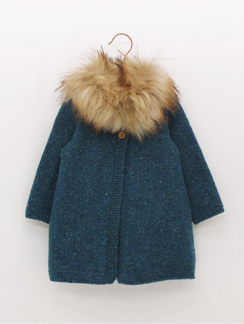 Baby girl coat with fur collar