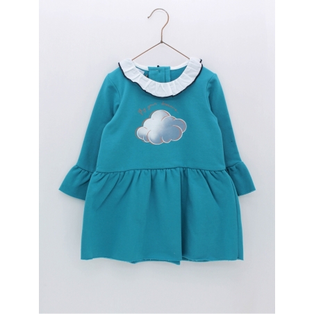 Girl dress with cloud print