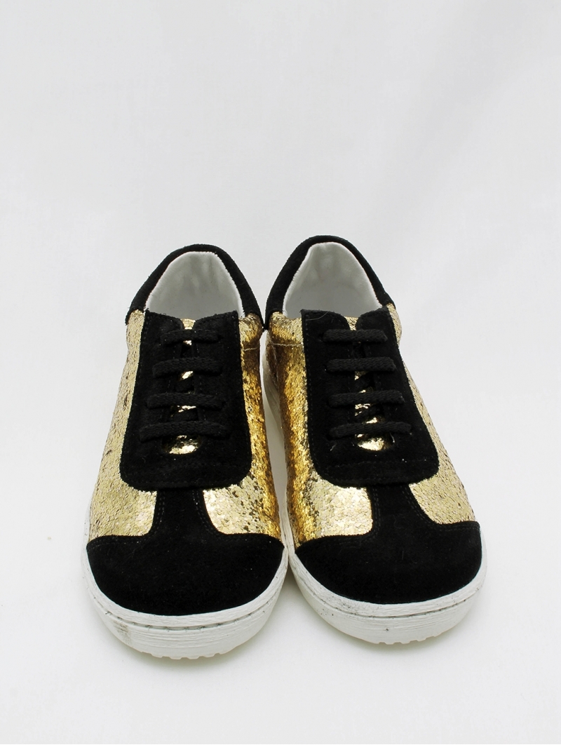 Glitter gold and black sneakers for girl