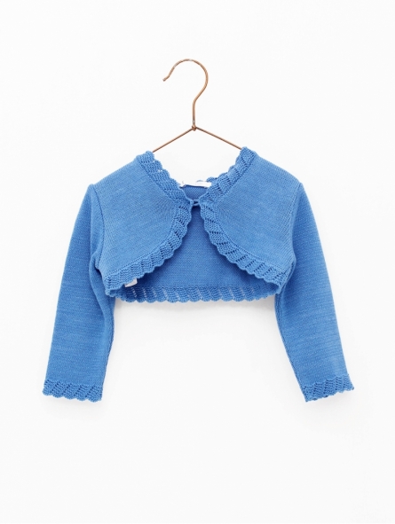 Baby girl cardigan with round ends