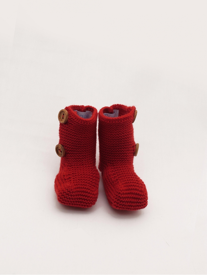 Coloured knitted baby boot