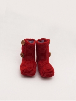 Coloured knitted baby boot