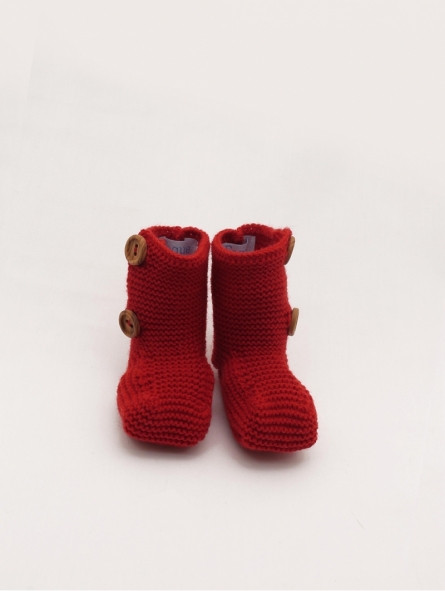 Coloured knitted baby boot