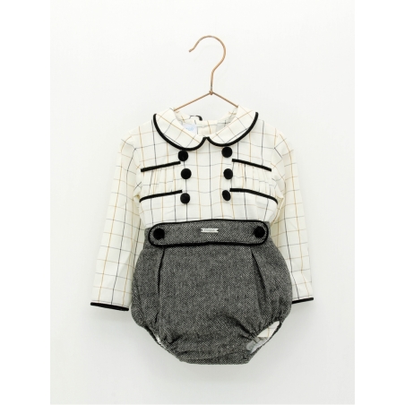 Set of checked shirt and houndstooth bloomers
