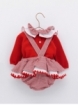 Fabric collar sweater and bloomers with straps