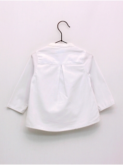 White Mandarin collar basic shirt