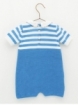 Striped knitted baby romper