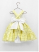 Yellow gingham girl dress