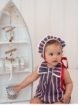 Striped baby girl bonnet