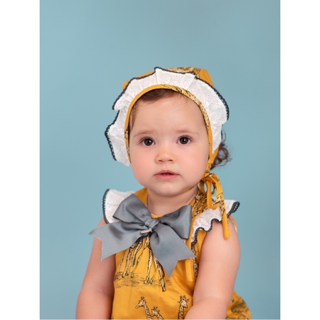 Safari baby girl bonnet