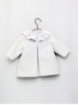 Pique coat for girl with ruffle collar