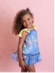 Flowered girl dress with straps