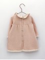Knitted baby girl dress with little sheep