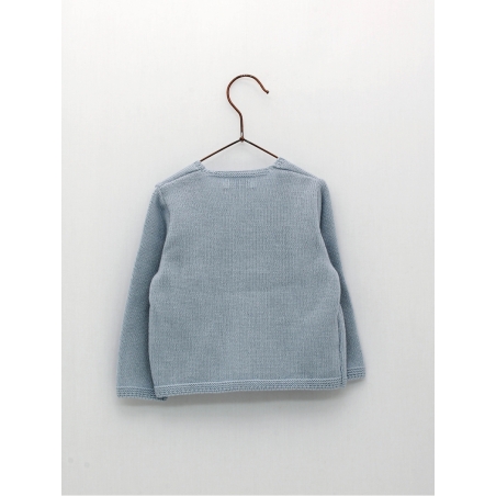 Knitted baby cardigan with cable sticthes