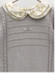 Baby boy romper with collar with hemstitch