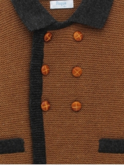 Teba-type cardigan with shirt collar
