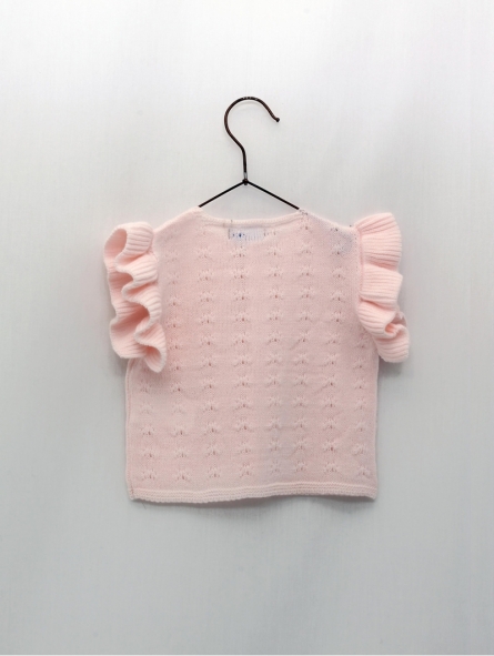 Baby girl vest cardigan with ruffles