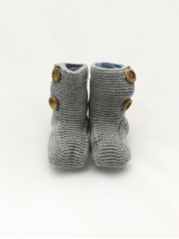 Coloured knitted baby boot