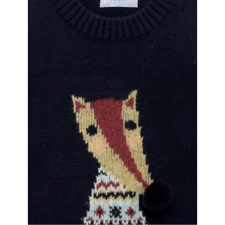 Baby sweater with fox drawing