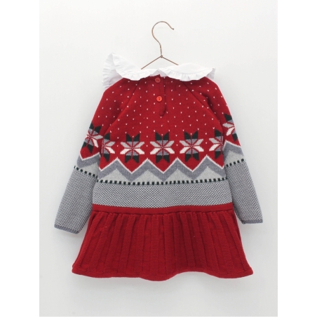 Knitted girl dress with hip cut