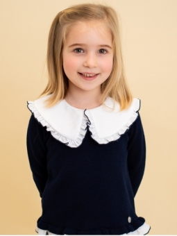 Girl jumper with maxi collar