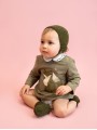 Set of little foxes patterned sweater and bloomers