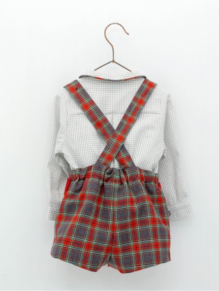 Baby boy set of checked shirt and overalls