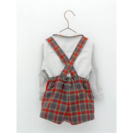 Baby boy set of checked shirt and overalls