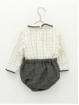 Set of checked shirt and houndstooth bloomers