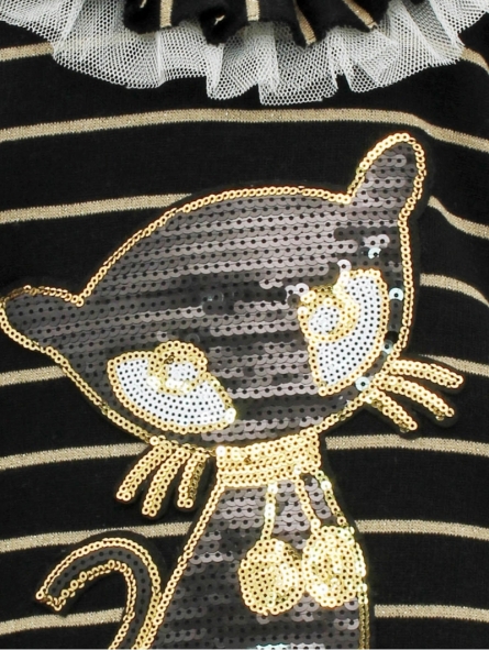 Baby girl set with sequined cat