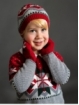 Baby boy bonnet and mittens set