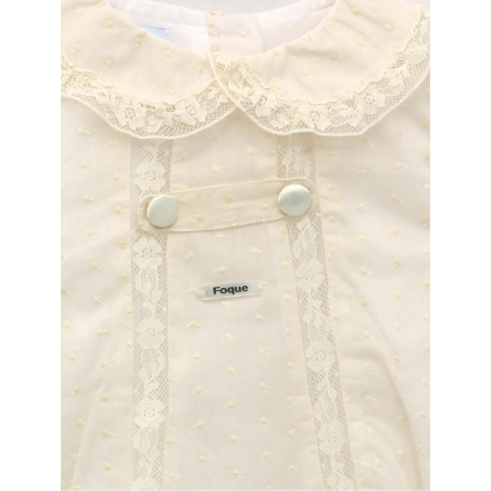 Bobble stitch romper with Peter pan collar