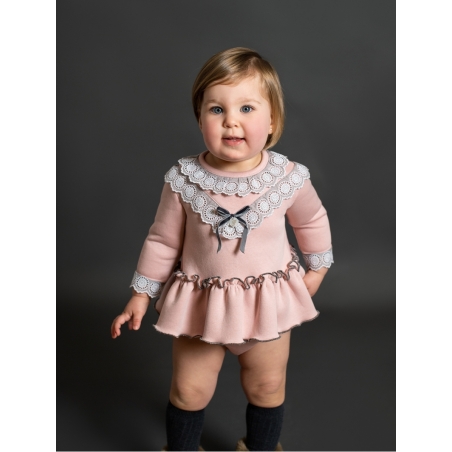 Dress and bloomers in sweatshirt fabric