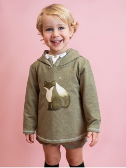 Baby sweatshirt with little fox print