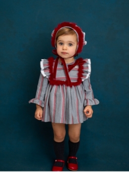 Baby girl striped romper-dress