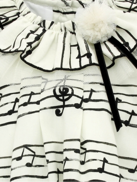 Music sheet patterned baby girl dress
