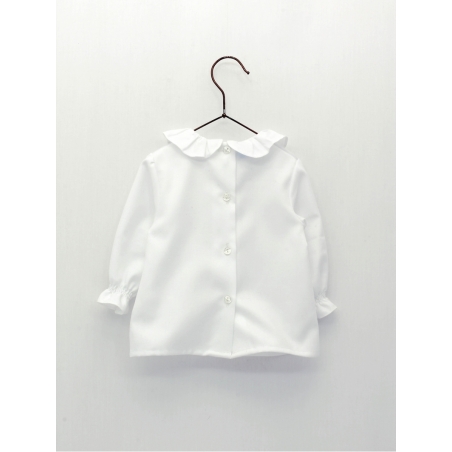 Baby blouse with ruffle collar