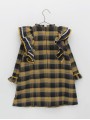 Checked girl dress with ruffles