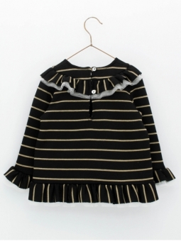 Striped girl jumper with sequened cat