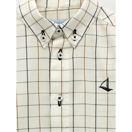 Classic style checked boy shirt