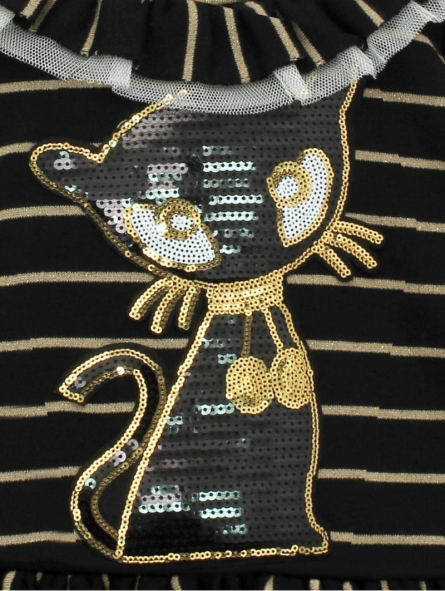 Vestido criança gato lentejuelas