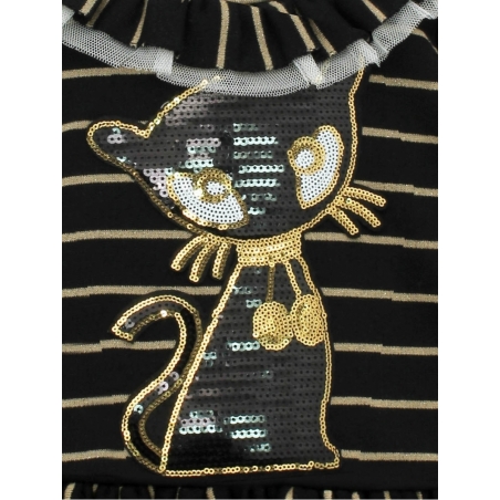 Girl dress with sequened cat
