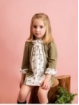 Baby girl dress with little foxes patterned piece